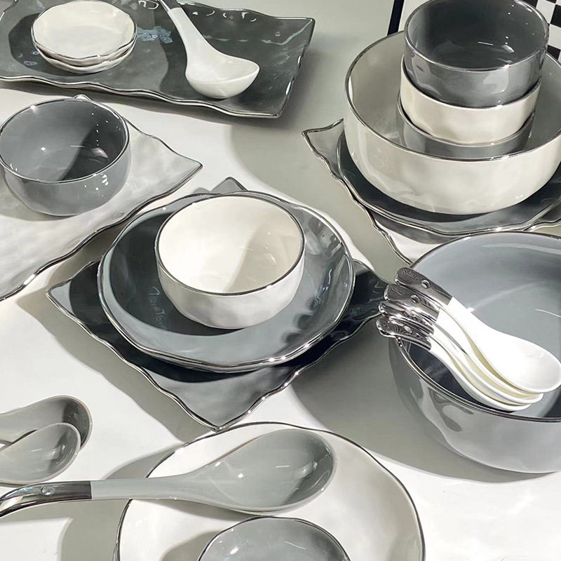 陶瓷吃饭碗汤碗ins高颜值简约单个碗碟家用盘子菜盘轻奢餐具套装,餐饮具,碗,淘宝优惠券,粉丝福利购,淘宝优惠卷