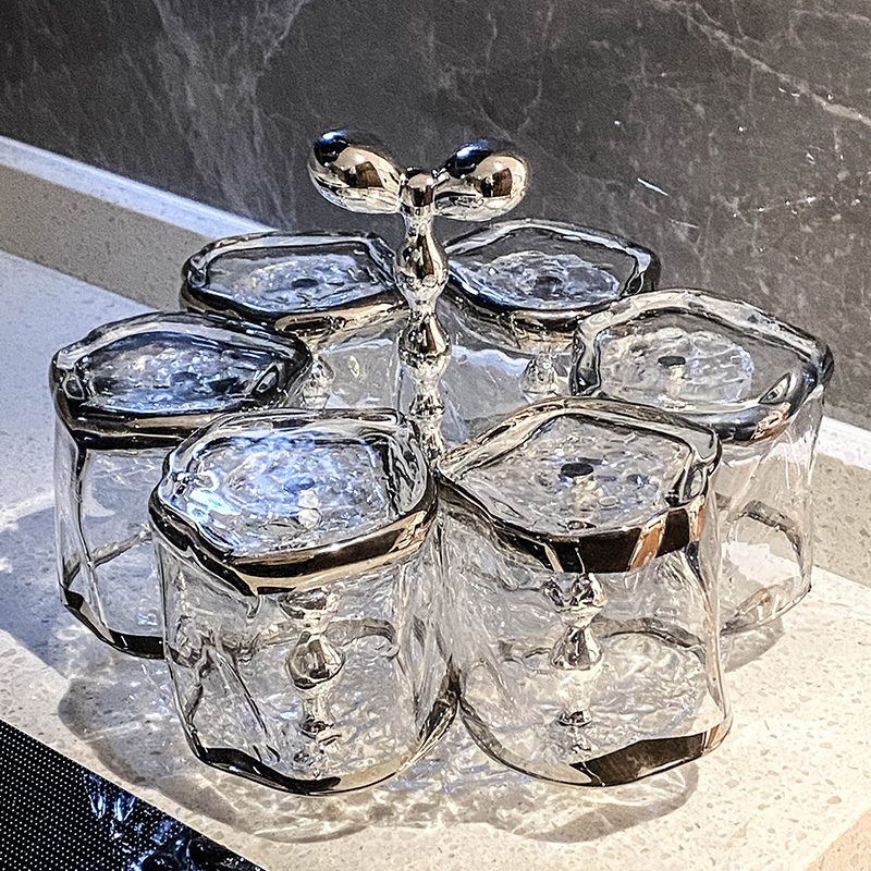 轻奢ins玻璃杯家用喝水杯待客茶杯马克杯倒挂沥水杯架置物架