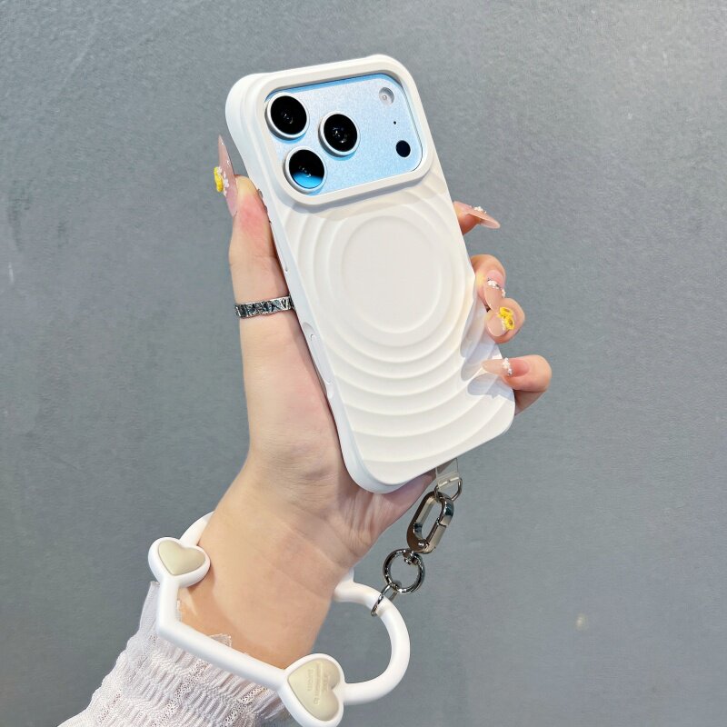 新款波漾液态硅胶适用苹果17Promax磁吸手机壳iPhone16Pro配置爱心手腕挂绳15/14防摔软糯17Pro耐脏16保护套