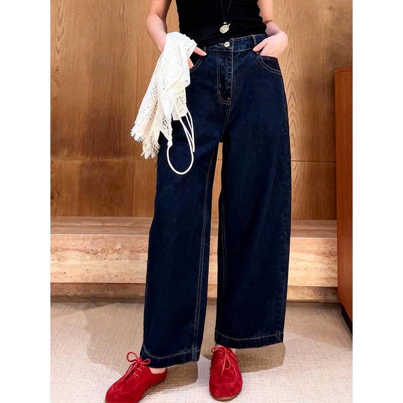 小个子高腰宽松休闲阔腿牛仔裤女2026春季新款百搭显瘦九分直筒裤,女装/女士精品,牛仔裤,淘宝优惠券,粉丝福利购,淘宝优惠卷