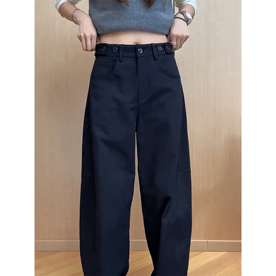 黑青色休闲裤女2026新款显瘦