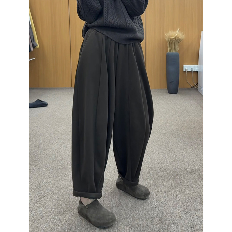 小个子日系松弛弯刀阔腿裤女2026春季高腰百搭宽松显瘦休闲九分裤,女装/女士精品,休闲裤,淘宝优惠券,粉丝福利购,淘宝优惠卷