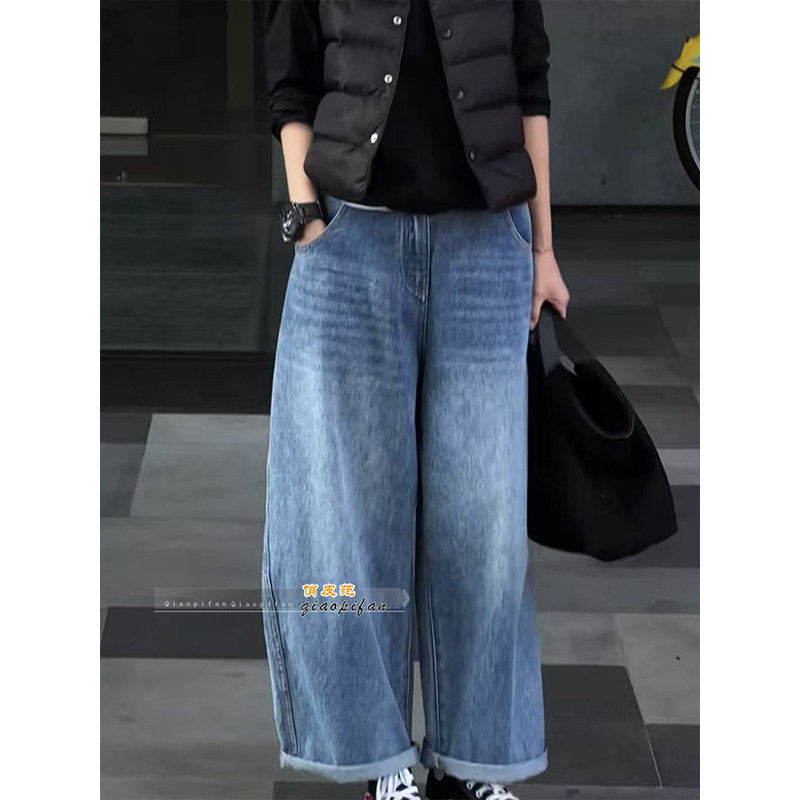 梨形身材复古高腰阔腿牛仔裤女2026春季宽松显瘦百搭直筒休闲裤,女装/女士精品,牛仔裤,淘宝优惠券,粉丝福利购,淘宝优惠卷