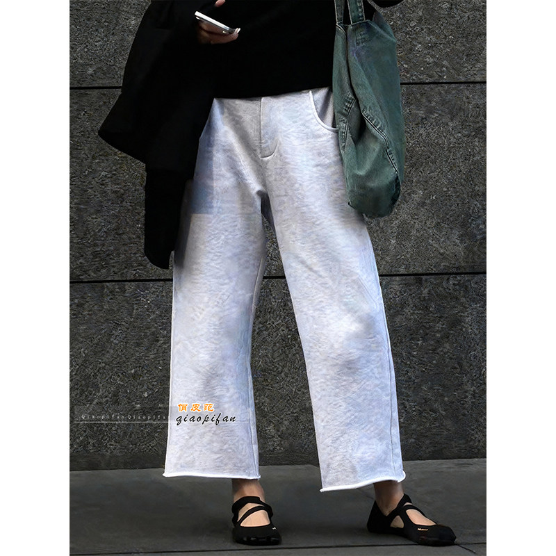 小个子慵懒风简约休闲高腰阔腿裤2026春季高腰显瘦宽松百搭九分裤,女装/女士精品,休闲裤,淘宝优惠券,粉丝福利购,淘宝优惠卷