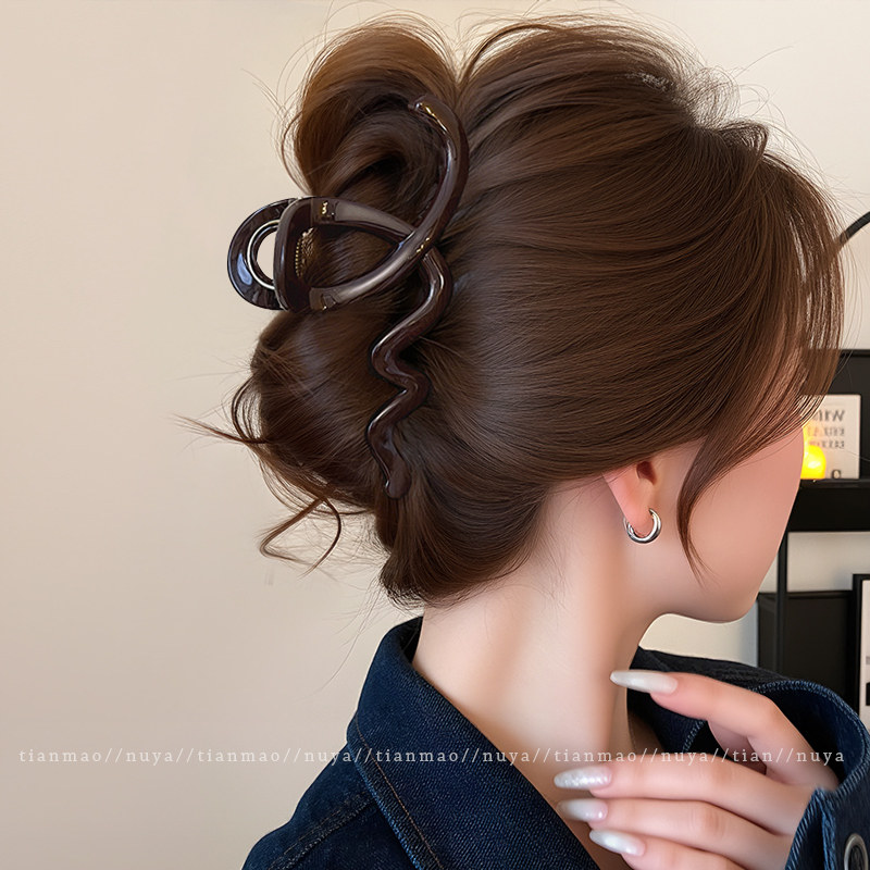 复古波浪头发抓夹女高级感2025新款夹子头饰发夹后脑勺鲨鱼夹头饰,饰品/流行首饰/时尚饰品新,发饰,淘宝优惠券,粉丝福利购,淘宝优惠卷