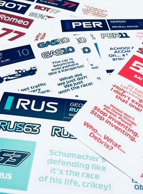 【热卖】不干胶贴纸 汉密尔顿阿隆索维特尔周冠宇Max F1车手主题