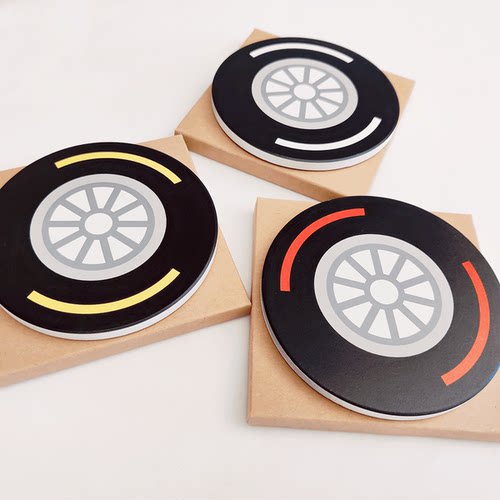 F1迷你小轮胎陶瓷杯垫