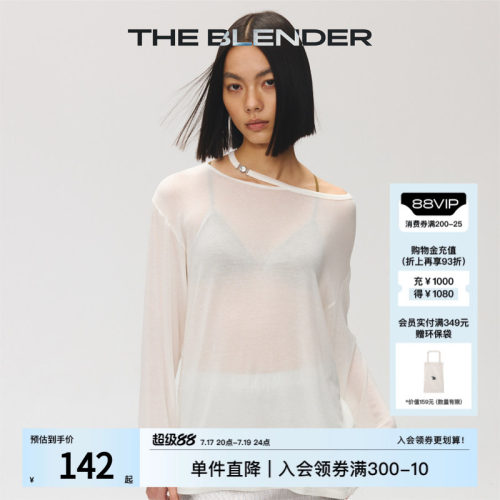 TheBlender宽松镂空设计长袖T恤