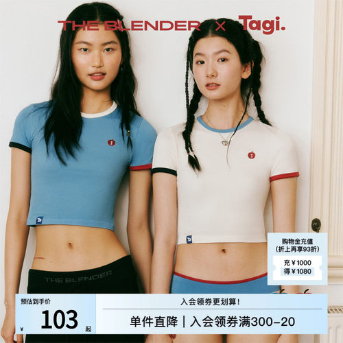 TheBlender撞色苹果刺绣短袖T恤