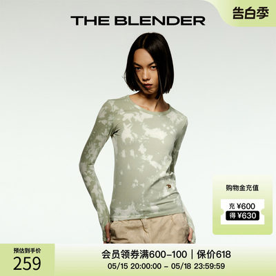 theblender无缝针织扎染长袖T恤