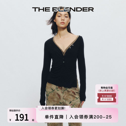 TheBlender不对称亨利领打底衫