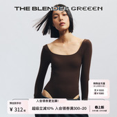 The Blender环保系列性感美背轻塑身固定胸垫保暖连体衣女