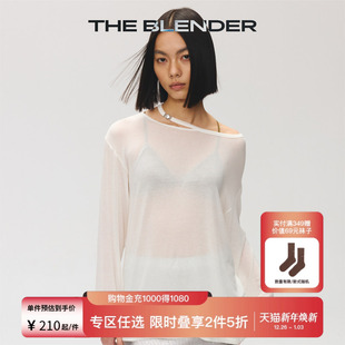 T恤打底衫 Blender宽松纯色镂空设计保暖长袖 The 罩衫 2件5折