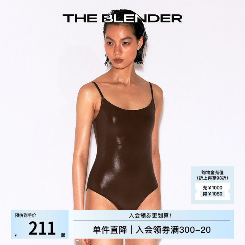 The Blender 度假带胸垫可调节肩带连体三角泳衣女