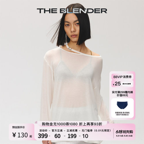 TheBlender宽松镂空设计长袖T恤