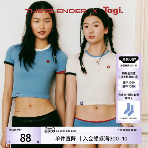 TheBlender撞色苹果刺绣短袖T恤