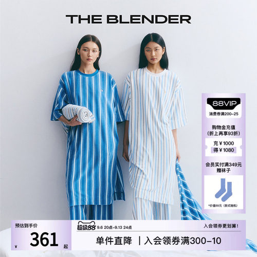 TheBlender条纹毛巾布睡裙套装