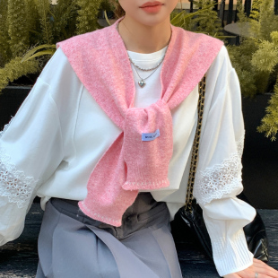 点点柔美减龄可爱森系搭配衬衫 保暖围巾坎肩 春夏空调披肩秋冬季