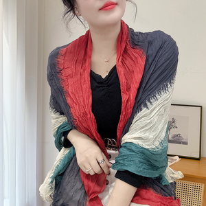 复古减龄民族风四季质感大丝巾围巾女新款秋冬季护颈新款配裙子