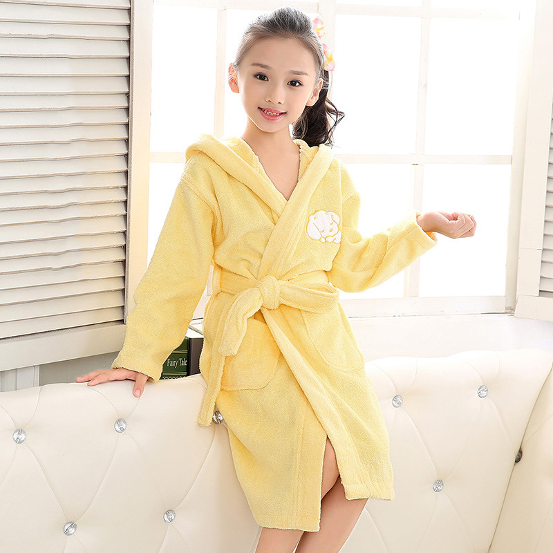 纯棉浴袍儿童春秋冬季游泳吸水速干毛巾料男女童卡通浴衣宝宝披风