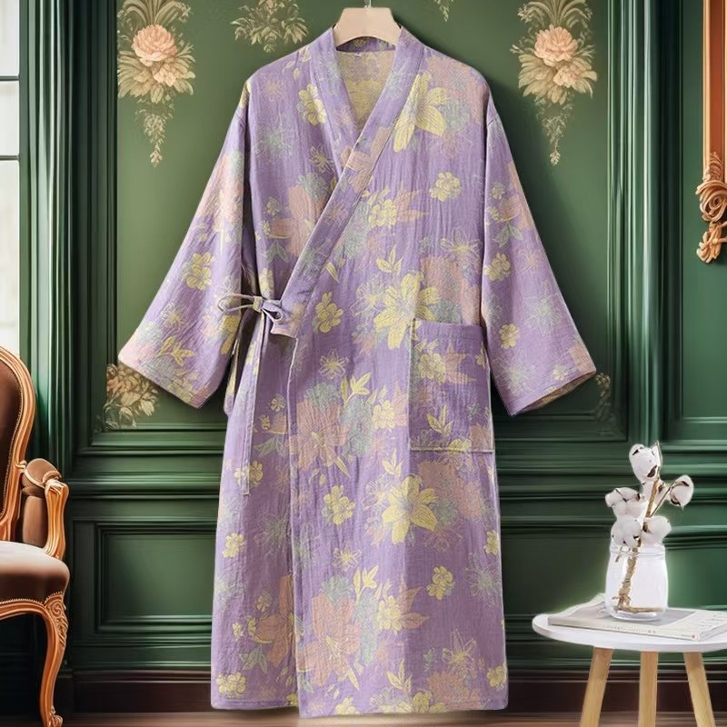 纯棉双层纱浴袍国风汉服男女士睡袍家居服柔软亲肤吸水速干情侣,女士内衣/男士内衣/家居服,睡衣/家居服套装,淘宝优惠券,粉丝福利购,淘宝优惠卷