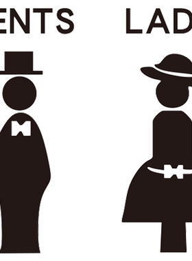 3d立体男女亚克力标示牌墙贴画