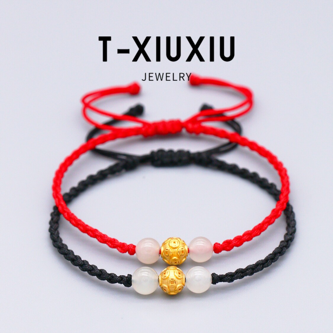 足金999金钱球转运金珠珠手绳