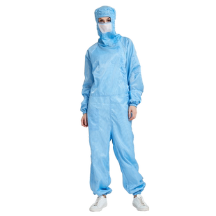 希洁贝尔0.5网格斜拉连体服百级GMP无尘车间洁净服防尘防护防静电