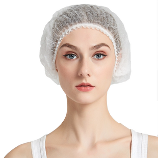 一次性条形网帽透气卫生厨师帽女厨房防掉发防油烟防尘帽食品头套