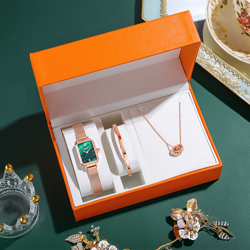 2021新款爆款正品轻奢玉石小绿表手表女士小众复古高级感夏季名牌