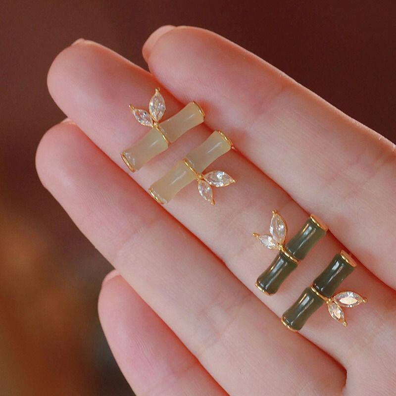 赵丽颖同款中国风竹节耳钉复古新中式高级感故宫古风耳环精致百搭