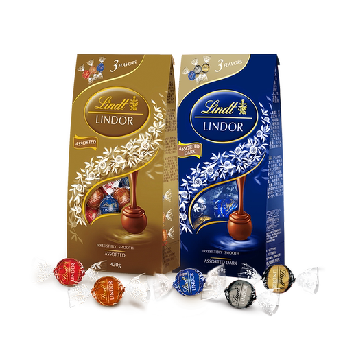 Lindt瑞士莲软心精选巧克力420g黑巧节日送女友礼物喜糖伴手礼