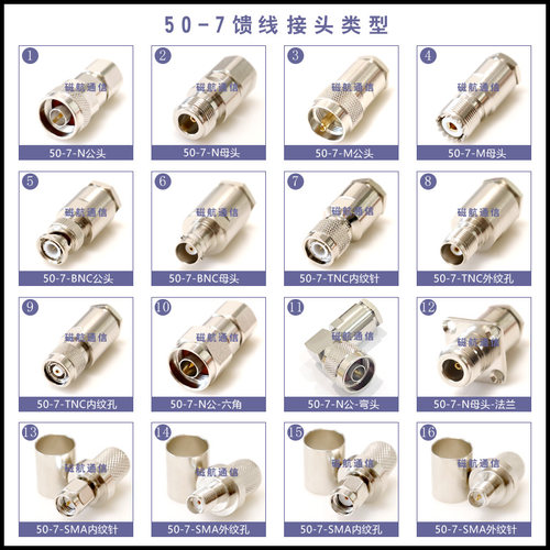 50-7纯铜低损耗同轴射频连接器