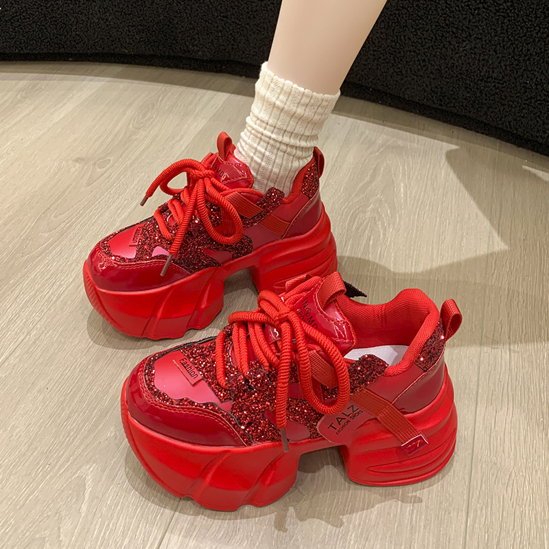 厚底增高老爹鞋女8cm运动松糕鞋