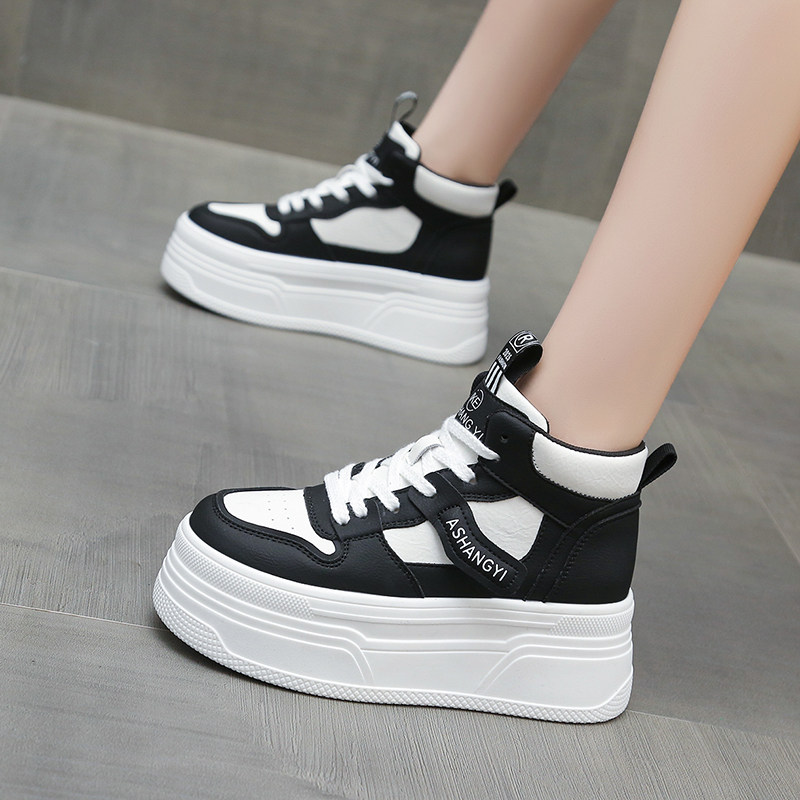 潮牌高帮小白鞋女ins2024秋季新款厚底鞋女百搭增高休闲运动板鞋,女鞋,高帮鞋,淘宝优惠券,粉丝福利购,淘宝优惠卷
