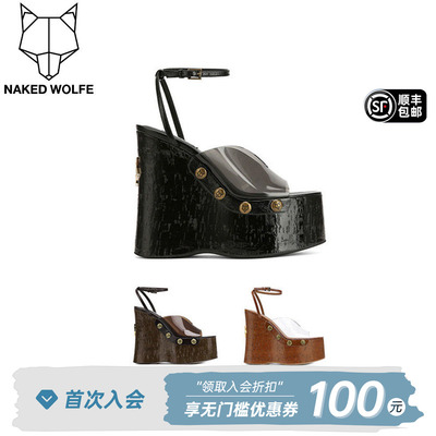 Naked Wolfe｜明星同款厚底坡跟高防水台女士时装凉鞋2026夏TIGER