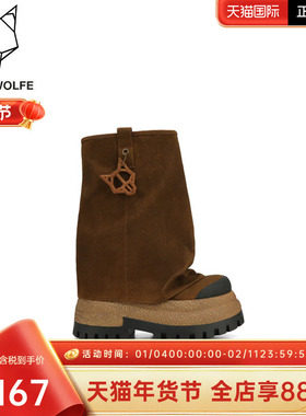 Naked Wolfe英国潮牌/DISTURB厚底裤管靴女短靴甜酷辣妹风马丁靴