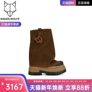 Naked Wolfe英国潮牌 管靴女短靴甜酷辣妹风马丁靴 DISTURB厚底裤