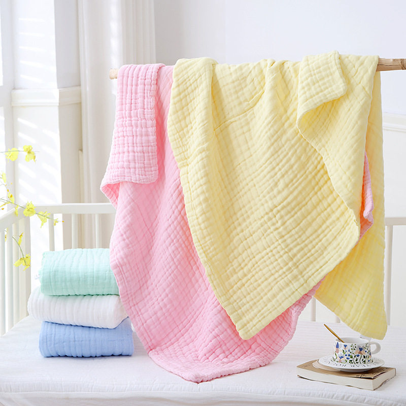 婴儿纱布浴巾新生儿童纯棉洗澡包巾超柔吸水初生宝宝全棉纱布盖毯