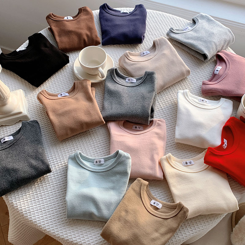 儿童纯棉秋衣圆领保暖打底衫