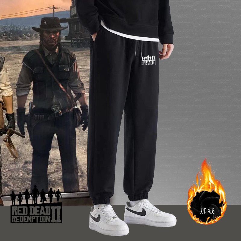 荒野大镖客2休闲卫裤游戏周边男青少年秋冬季宽松运动裤子