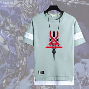 机动战士高达SEED剧场版周边男青少年夏季休闲纯棉短袖T恤衣服