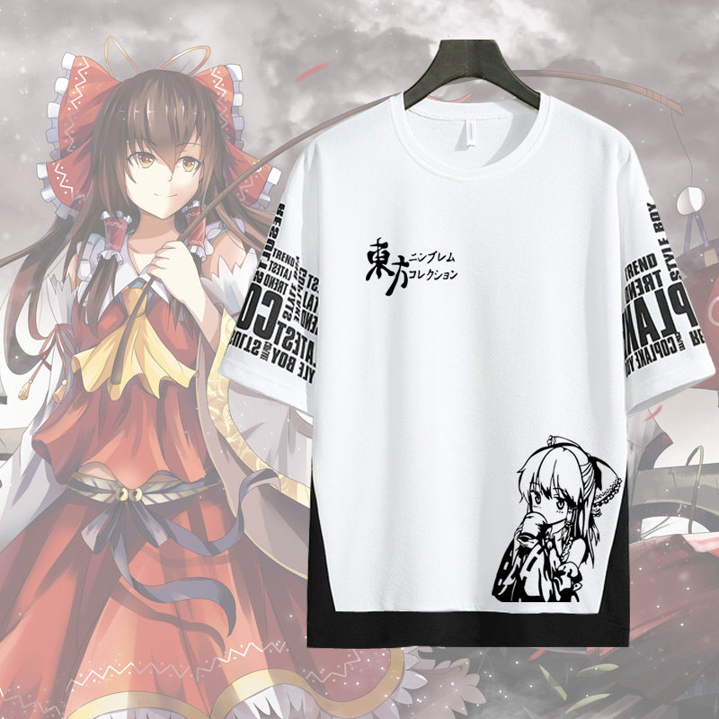 东方project博丽灵梦动漫周边短袖休闲男青少年t恤夏季圆领衣服