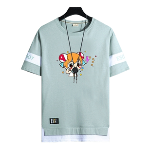 A站A娘acfun视频动漫周边男短袖T恤纯棉休闲夏季青少年运动衣服