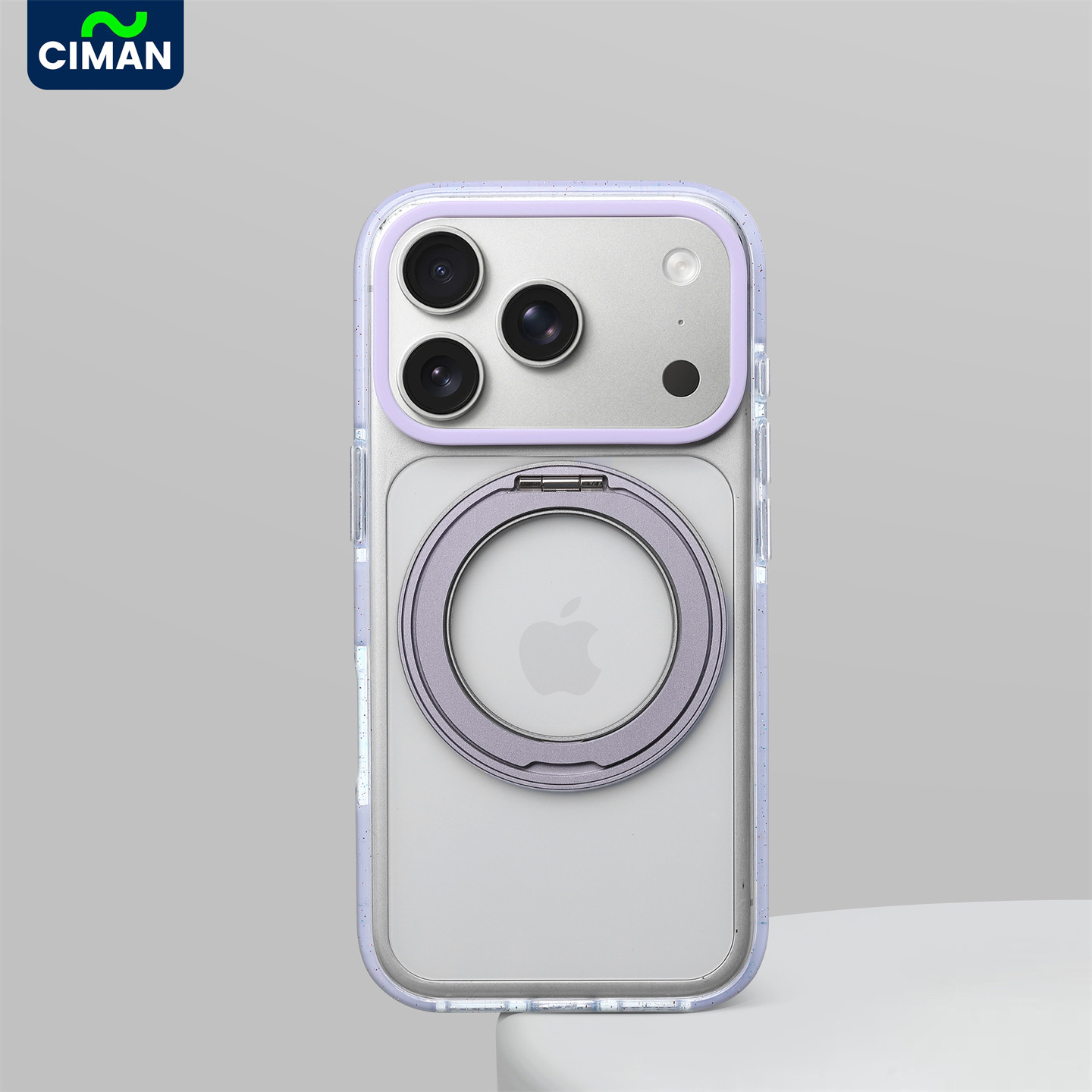 紫色大孔透明旋转支架适用苹果17手机壳新款iphone17套苹果17promax全包17pro防摔苹果16硅胶15外壳14爆款13