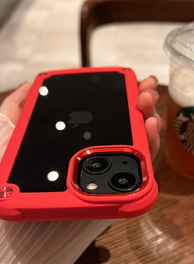 金属镜头红色适用苹果16手机壳新款16promax套iphone16pro硅胶苹果15防摔苹果13全包14超好看12男女款ProMax