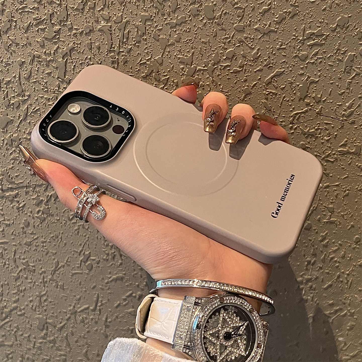 黑镜灰底英文磁吸适用苹果16手机壳新款16promax套iphone16pro防摔15promax硅胶苹果15全包苹果13女14pro男士