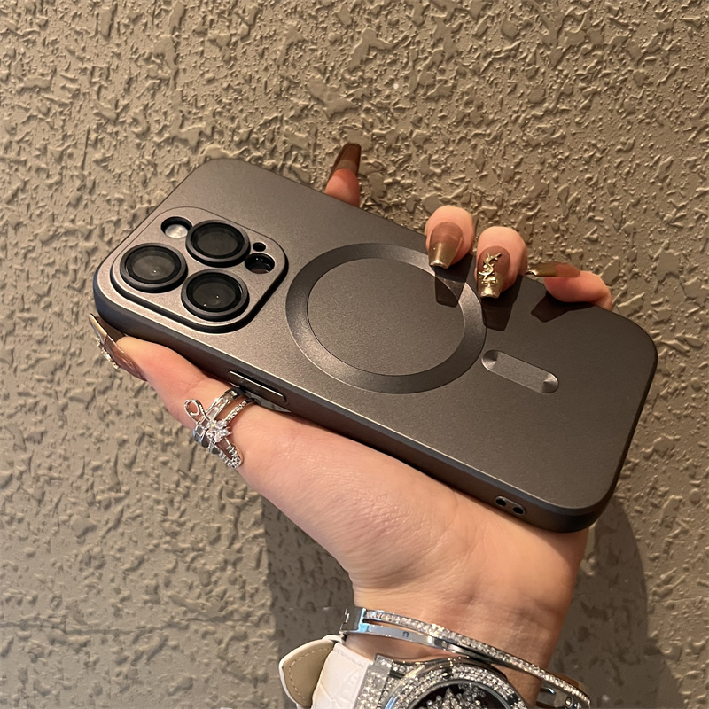 灰色磨砂电镀磁吸适用苹果16手机壳新款16promax套iphone16pro硅胶苹果15防摔苹果13全包14超好看12女ProMax
