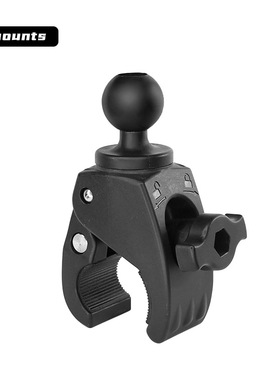 车把管夹平板支架1英寸球头圆管扶手快拆支架兼容18-41管径大嘴夹