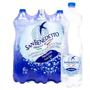 意大利进口圣碧涛SAN BENEDETTO天然饮用水含气无气1.5L*6瓶